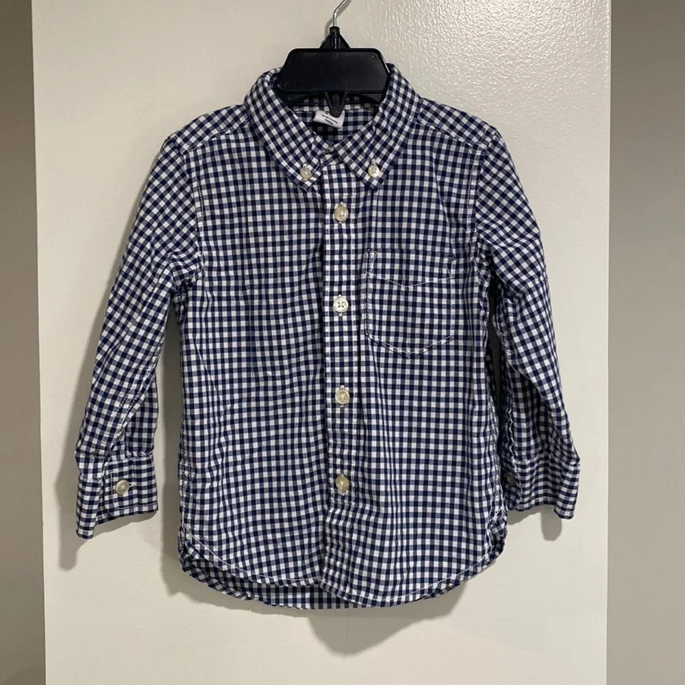 SALE❗️❗️❗️Baby Gap blue and white gingham button down   18-24 months